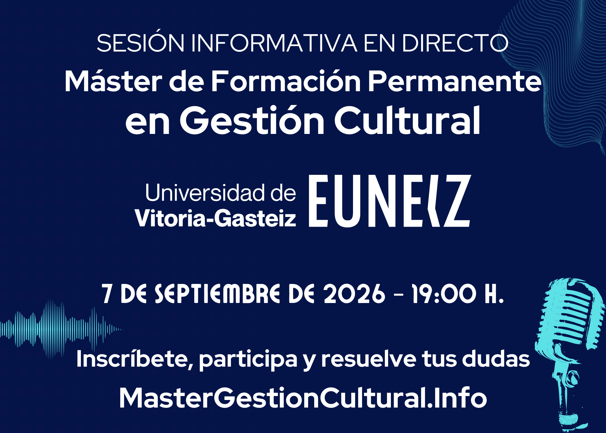 Máster Gestión Cultural sesión informativa en directo